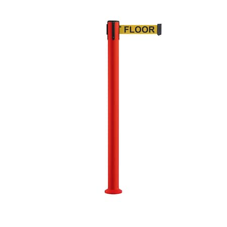 Stanchion Belt Barrier Fixed Base Red Post 11ft.Yel. Wet.. Belt